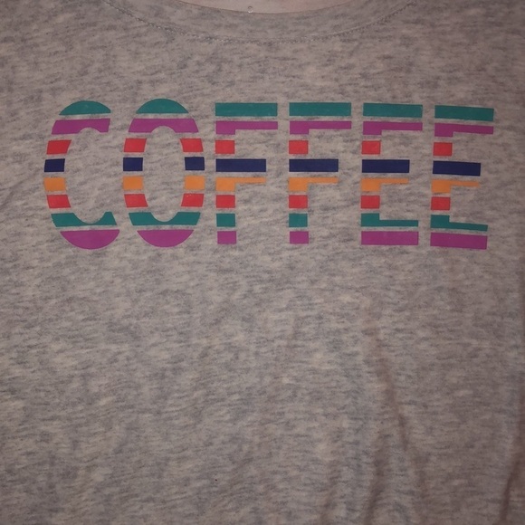 3/$25 🍄 SO Super Soft Gray COFFEE Graphic Tee Size Small - Picture 2 of 4